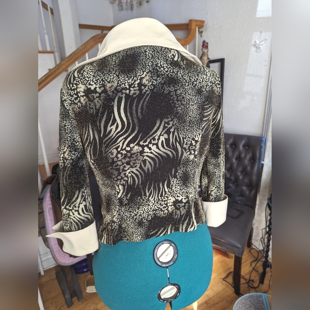 Joseph Ribkoff Multi-Patterned Zipper Blazer - image 3